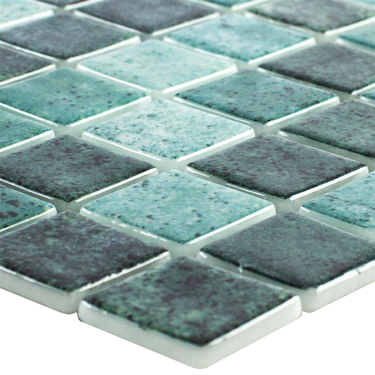 Mosaïque verre pour piscine Baltic Vert 25x25mm