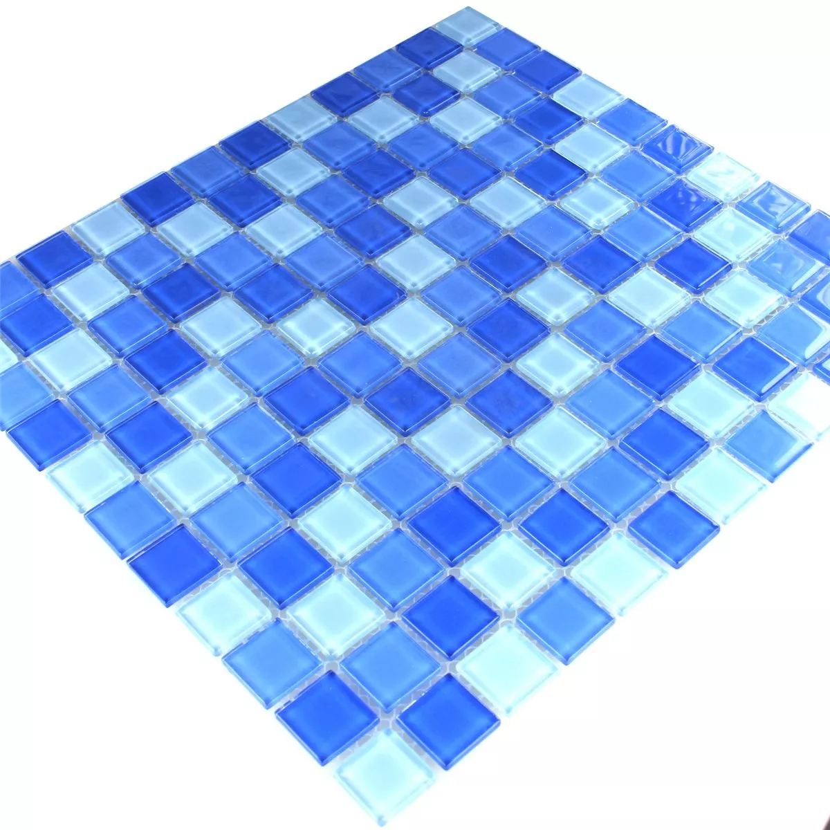 Mosaïque Verre Bleu Clair 25x25x4mm