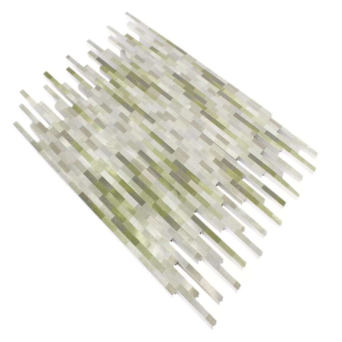 Échantillon Carrelage Mosaïque Aluminium Wishbone Vert Argent