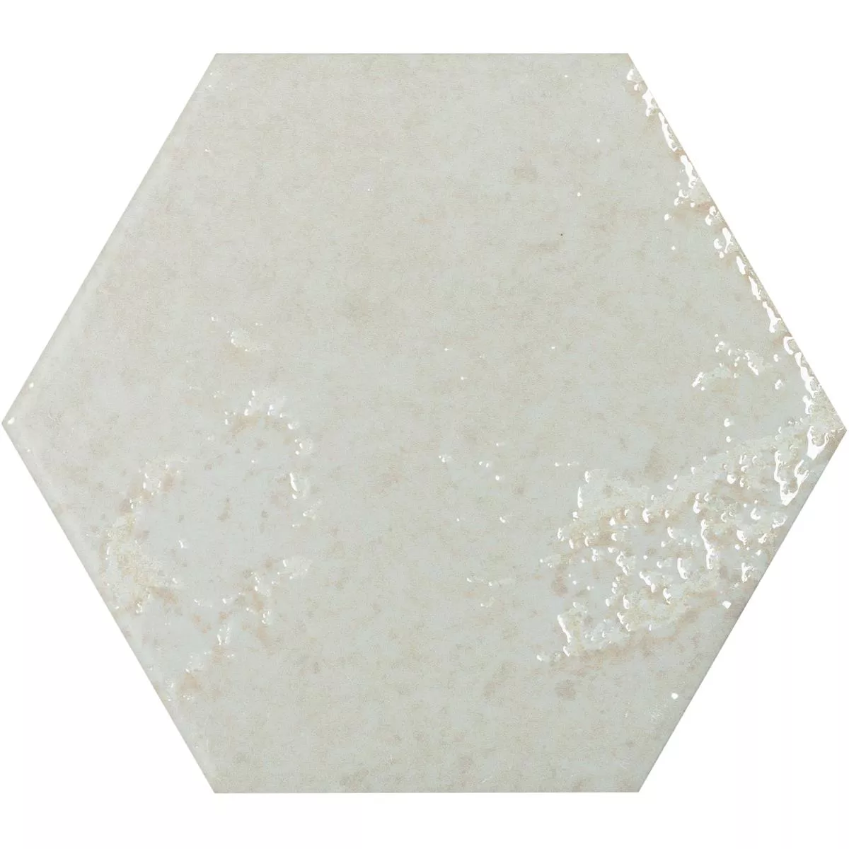 Échantillon Carrelage Mural Lara Brillant Ondulé 13x15cm Hexagone Blanc