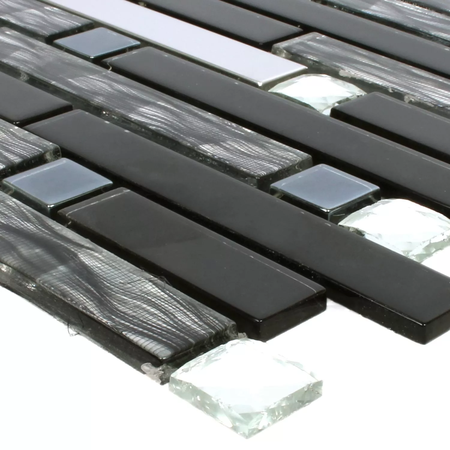 Carrelage Mosaïque Malaya Noir Argent Composite