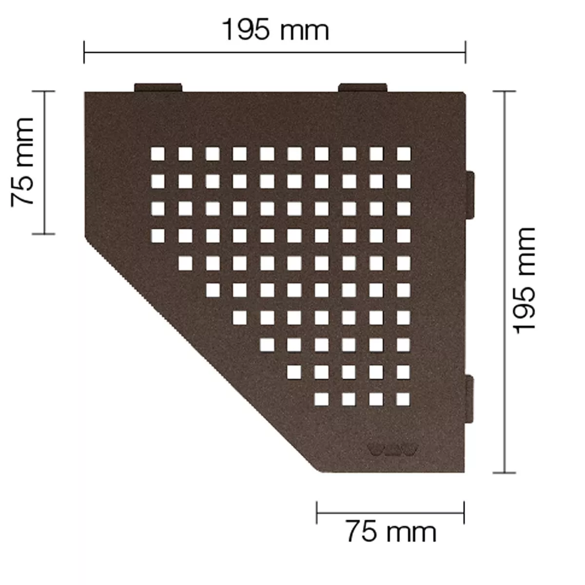 Etagère murale étagère de douche Schlüter 5eck 19,5x19,5cm Carré Bronze