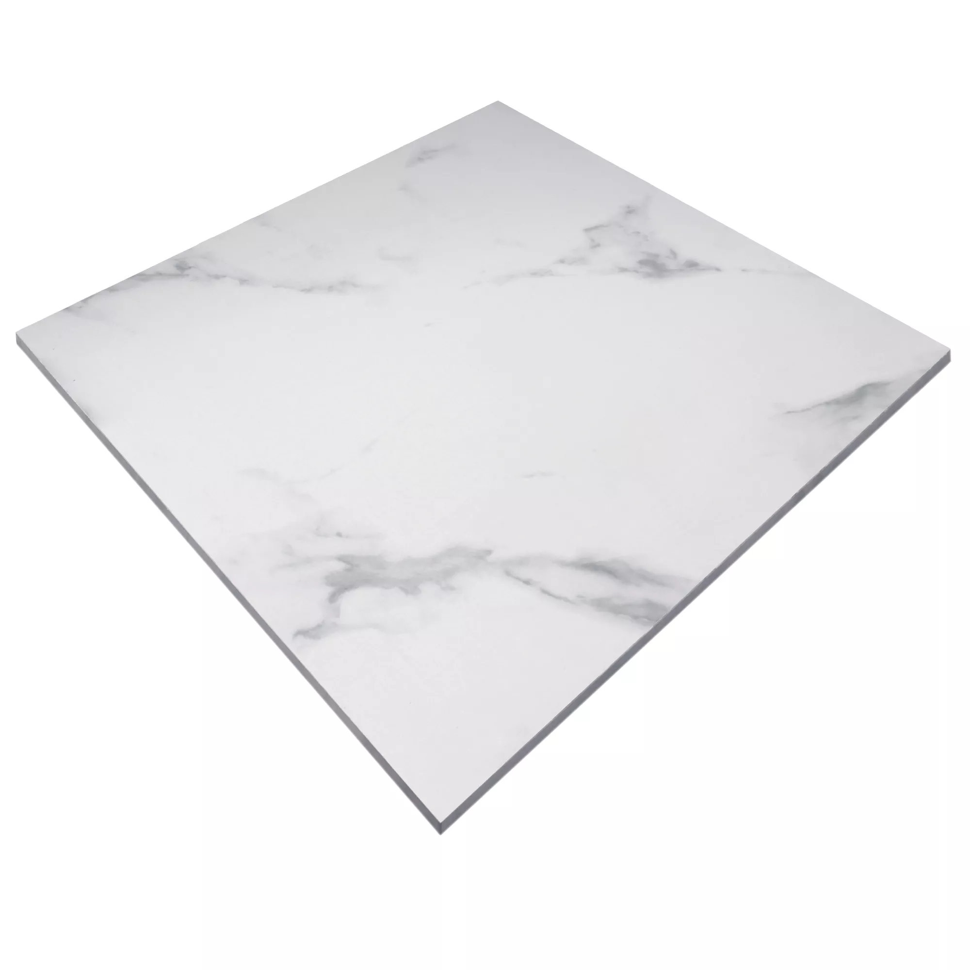 Échantillon Carrelage Sol Et Mur Marbre Optique Himalaya Blanc Poli Brillant 60x60cm