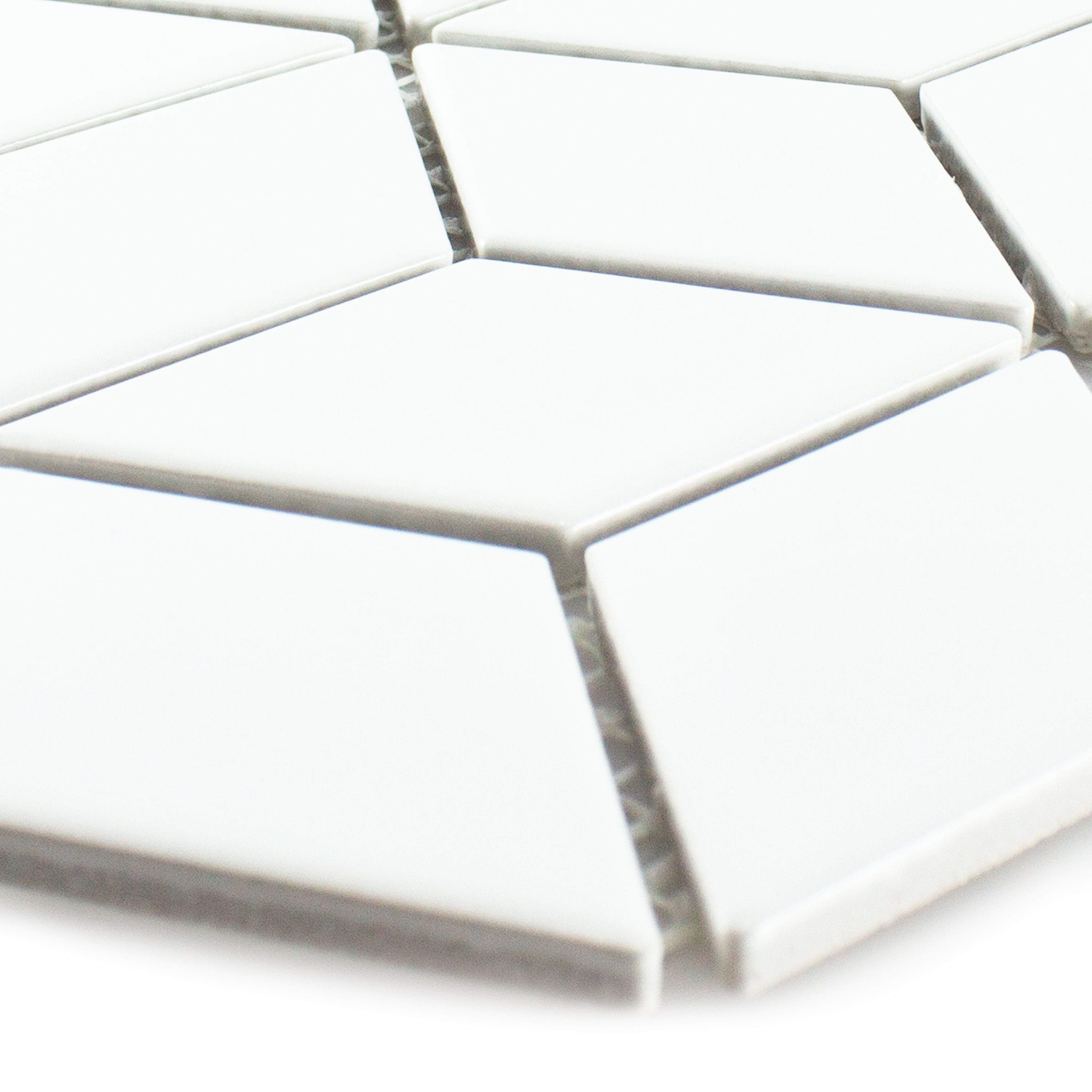 Céramique Mosaïque Carrelage Cavalier 3D Cubes Mat Blanc