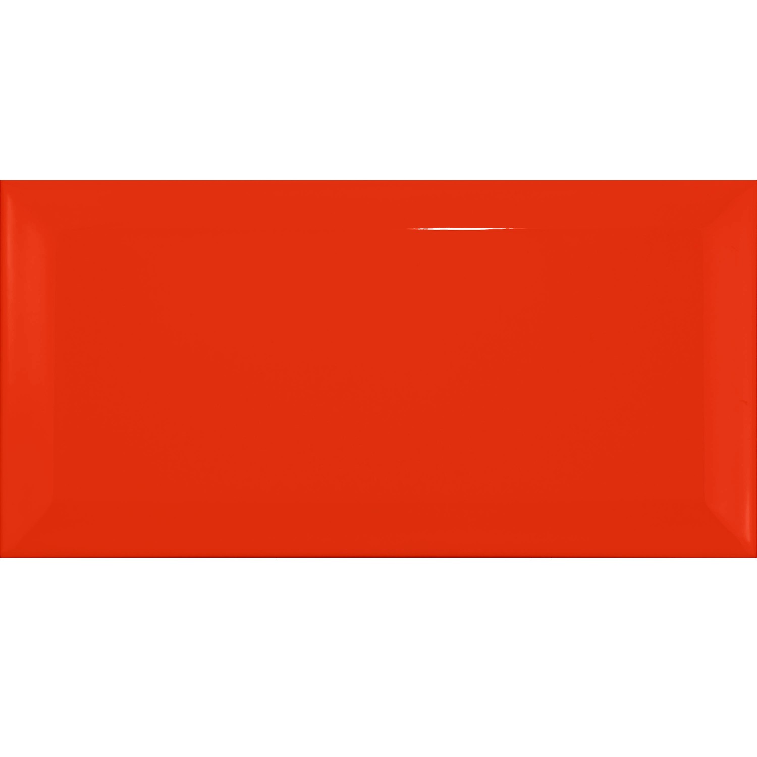 Carrelage métro Rouge Brillant 7,5x15 cm Avec Facette Pitcox Rojo