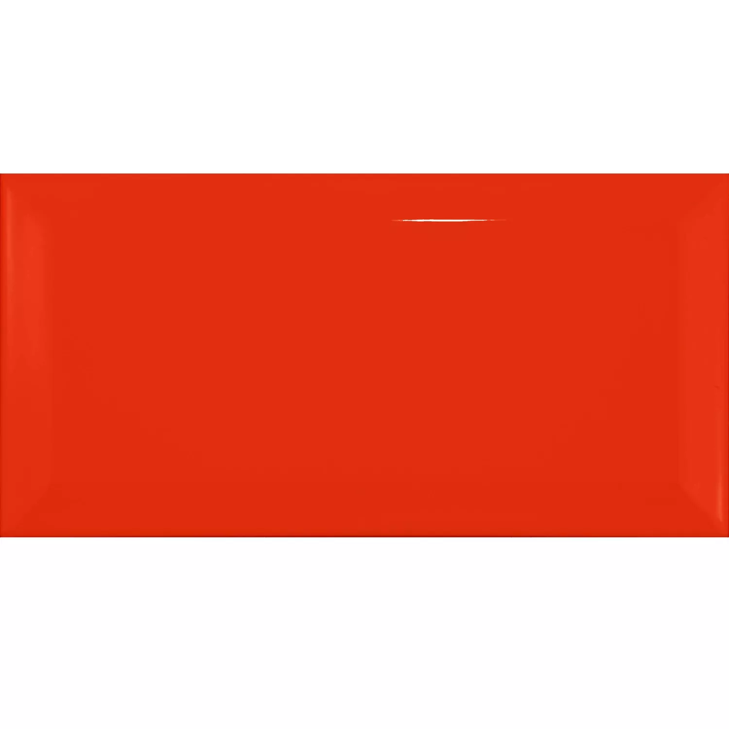 Carrelage métro Rouge Brillant 7,5x15 cm Avec Facette Pitcox Rojo