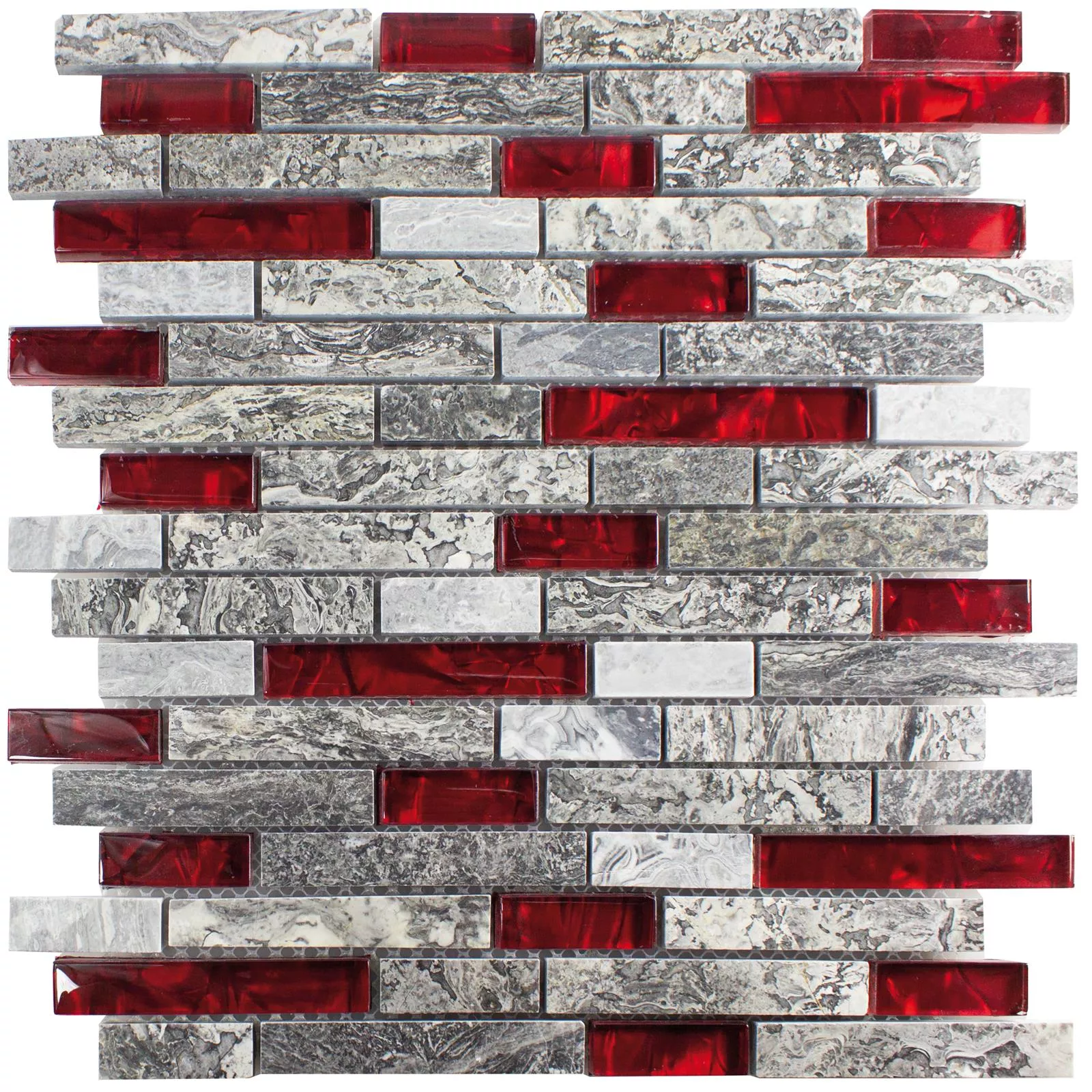 Mosaïque En Verre Carreaux En Pierre Naturelle Manavgat Gris Rouge Brick