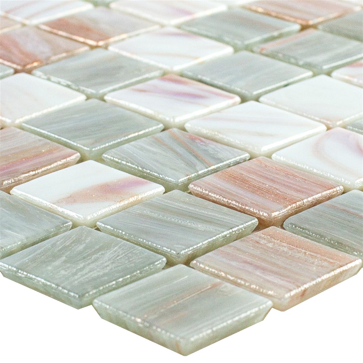 Échantillon Mosaïque Verre Orensilk Beige Clair