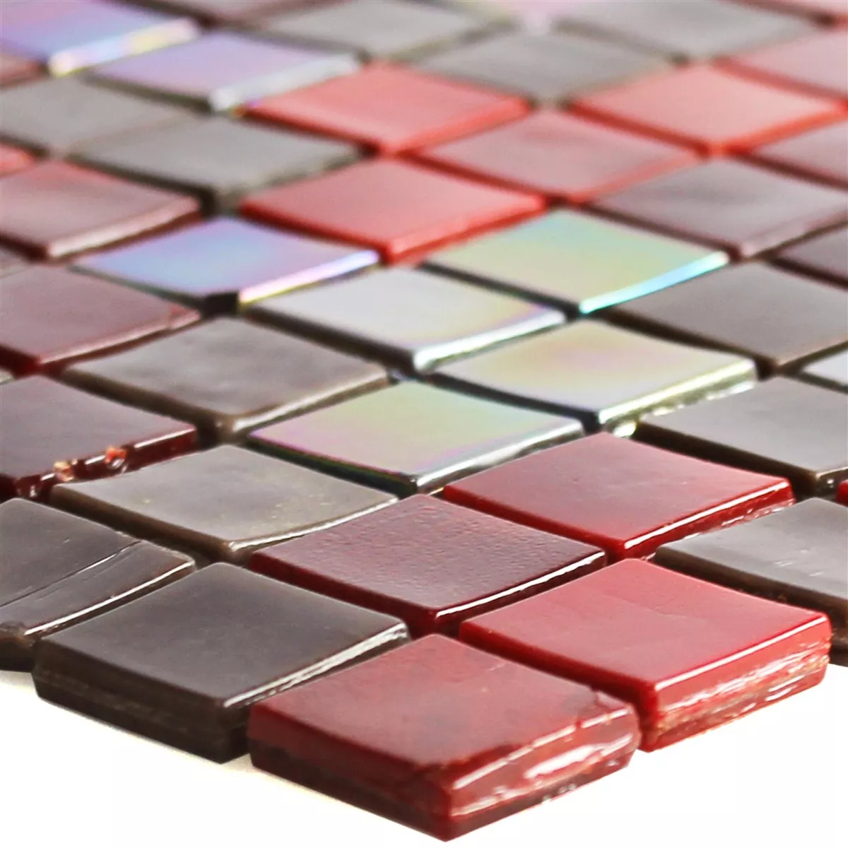 Verre Mosaïque Carrelage Rexford Nacre Effet Brun Rouge