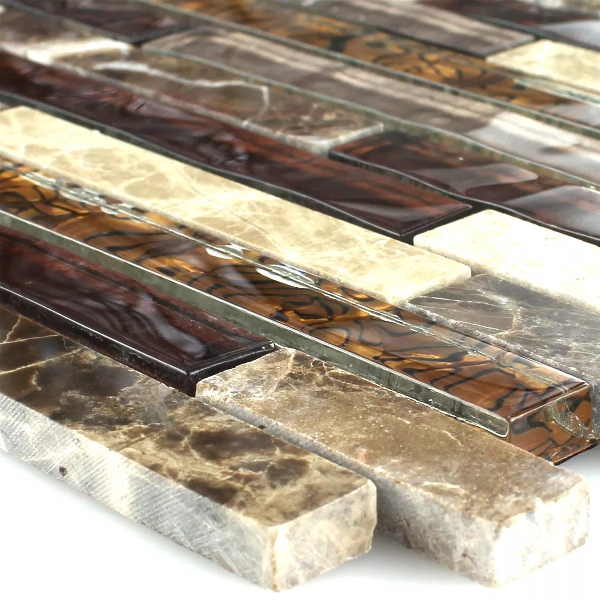 Mosaïque Verre Marbré Brun Beige