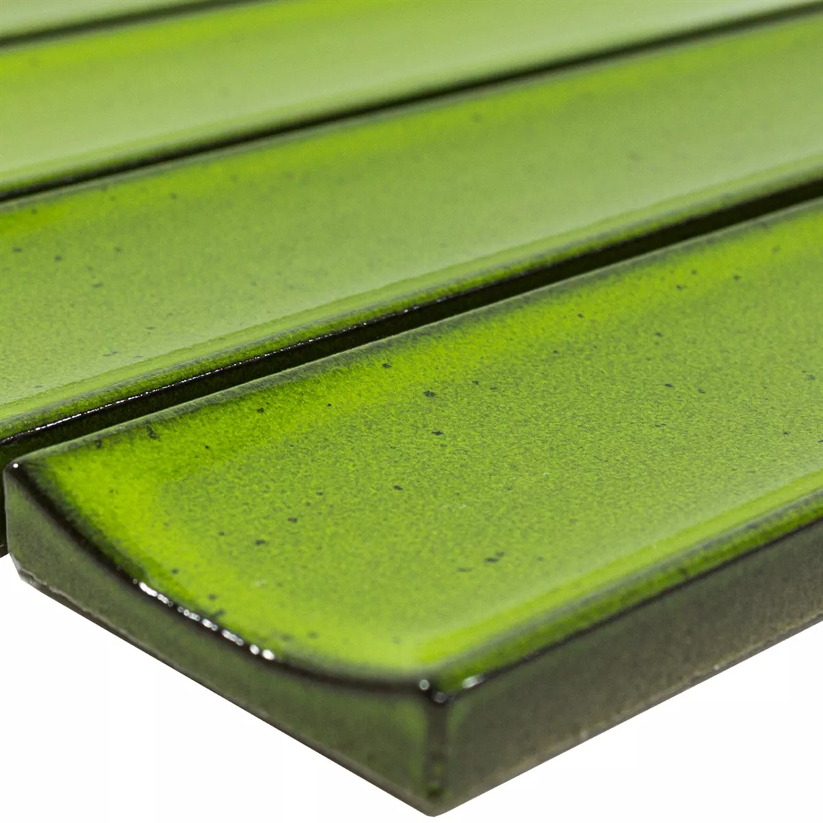 Mosaïque Carrelage Basilius Vert Clair Brillant 48x195x10 mm