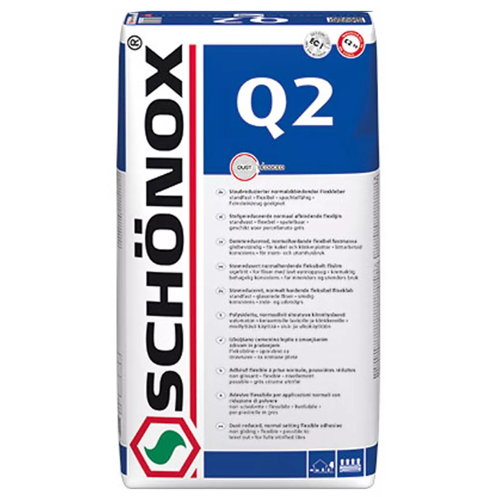Schönox Q2 Grès Adhésif Souple, Carreaux De Céramique C2TE (25Kg)