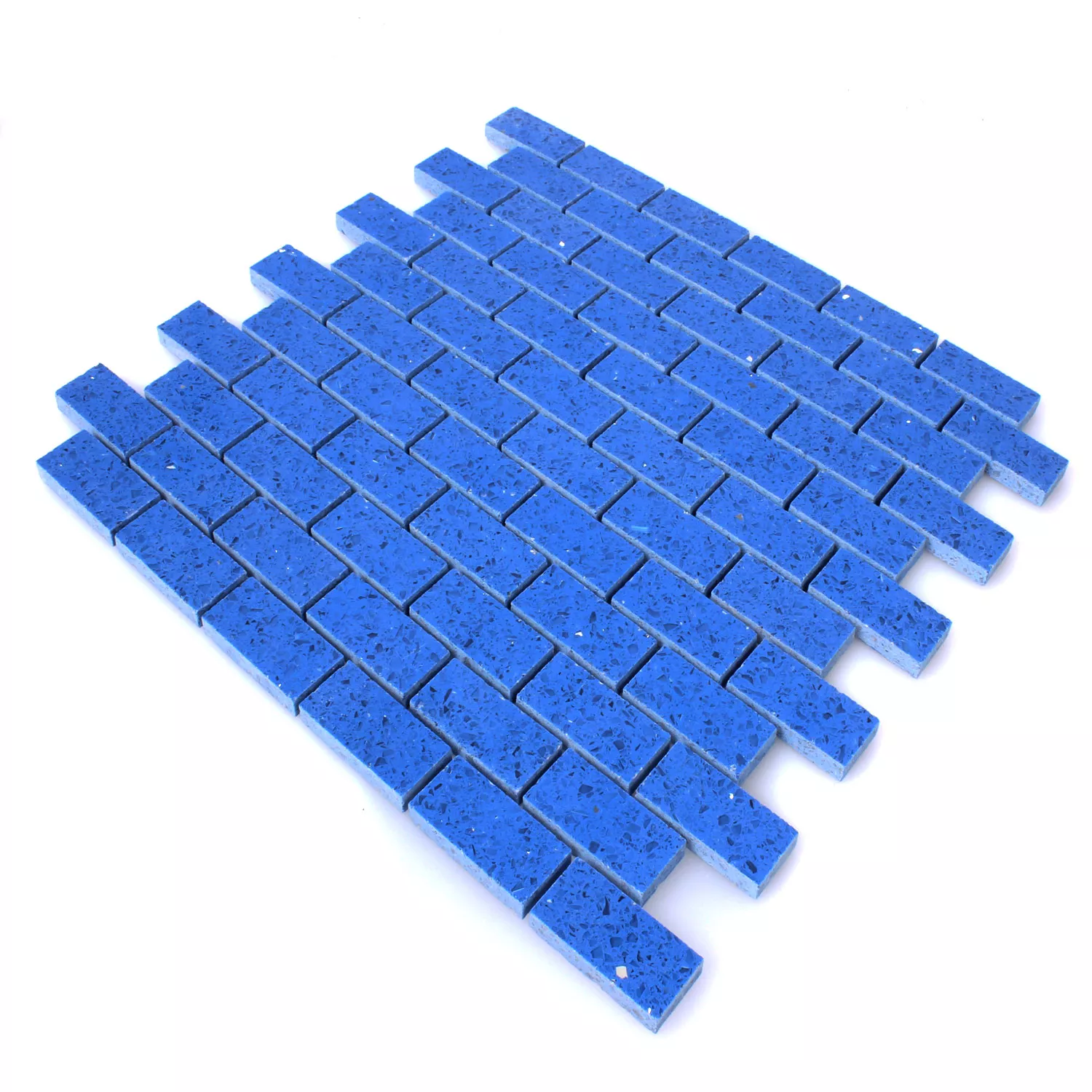 Échantillon Résine Quartz Mosaïque Pierre Carrelage Bleu