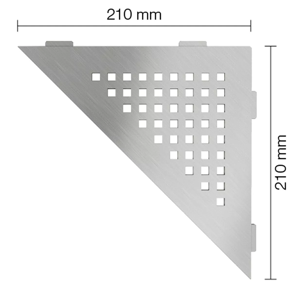 Etagère murale étagère de douche Schlüter triangle 21x21cm carrée en acier inoxydable