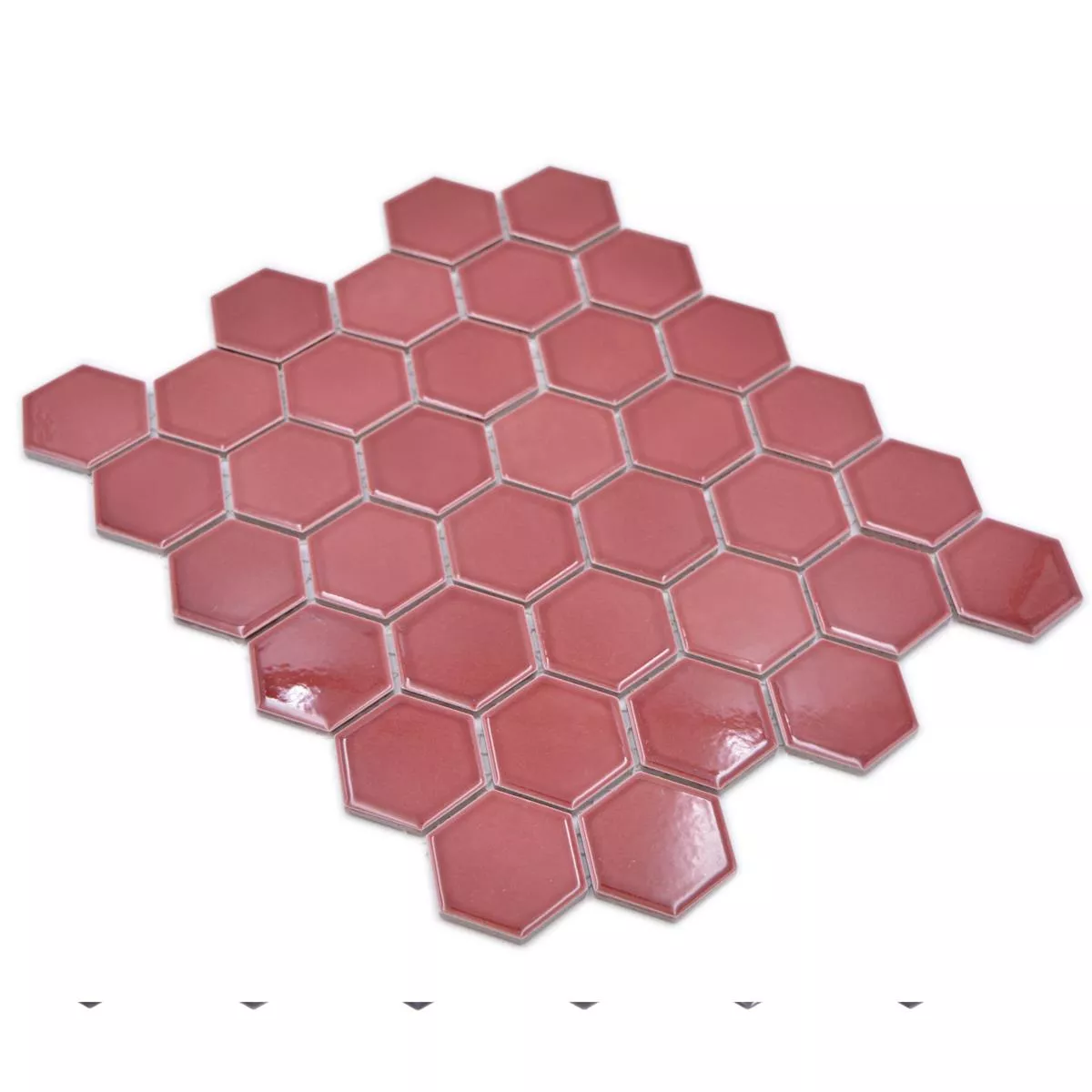 Céramique Mosaïque Salomon Hexagone Bordeaux Rouge H51
