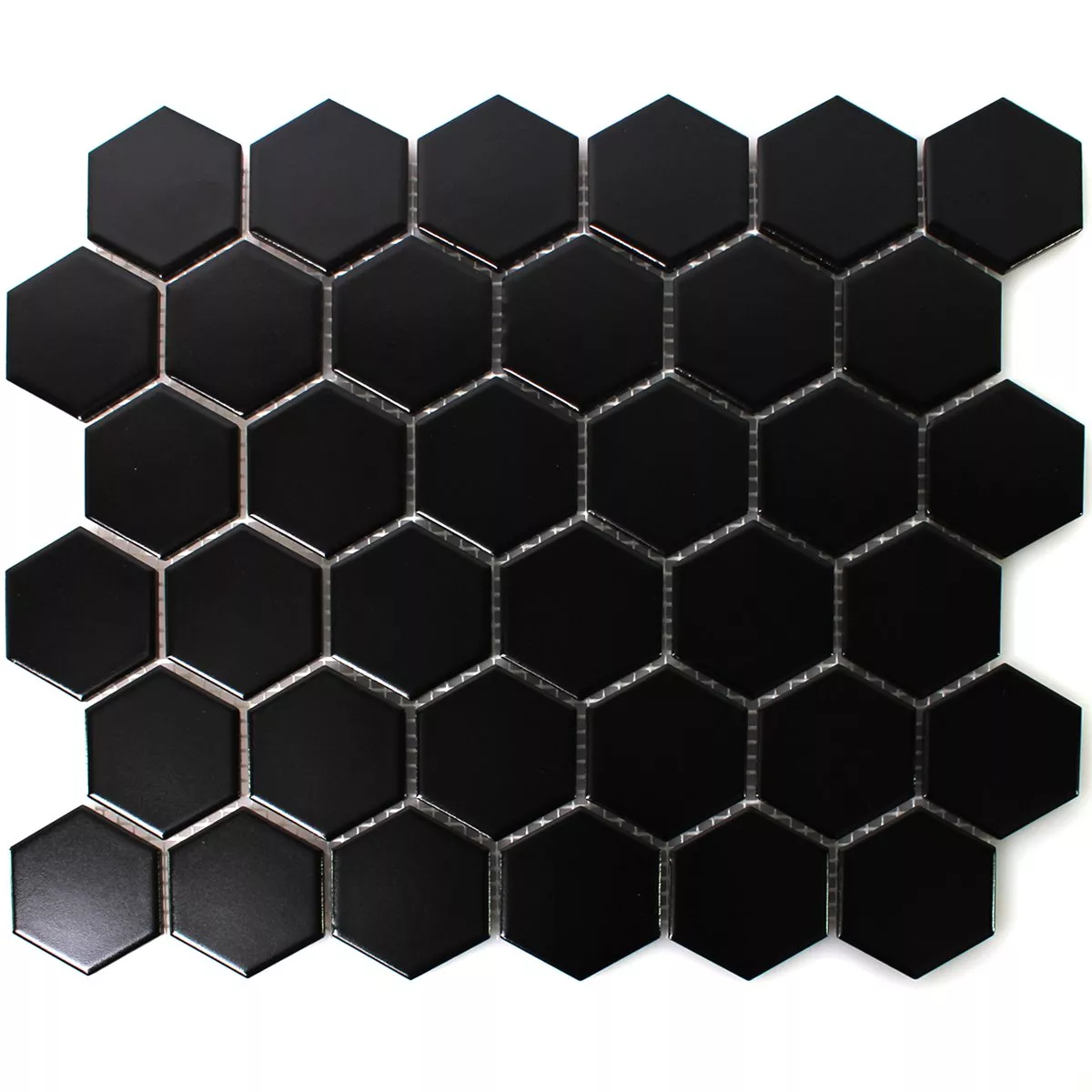 Échantillon Mosaïque Céramique Hexagone Noir Mat