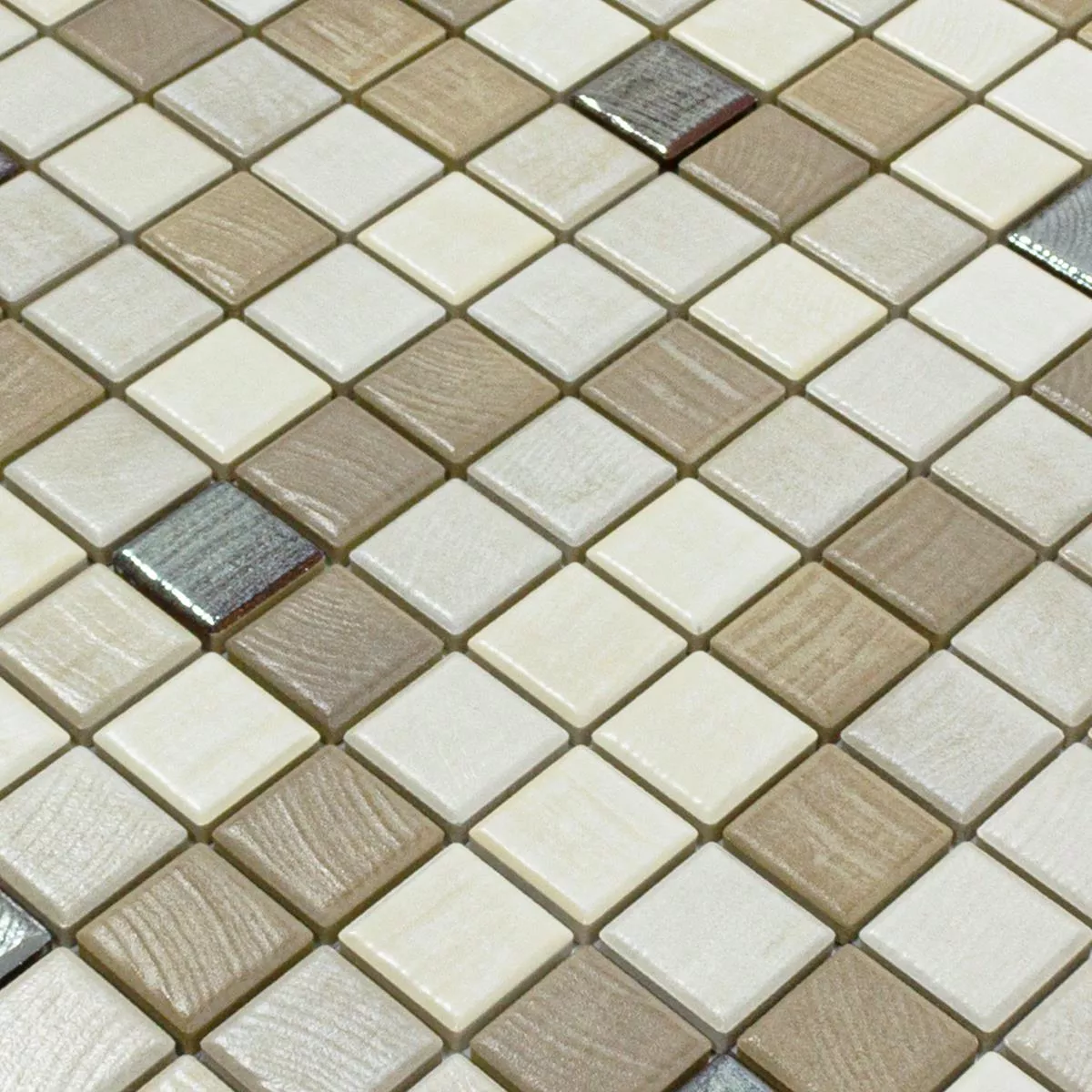 Céramique Mosaïque Carrelage Luminara Imitation Bois Brun Argent