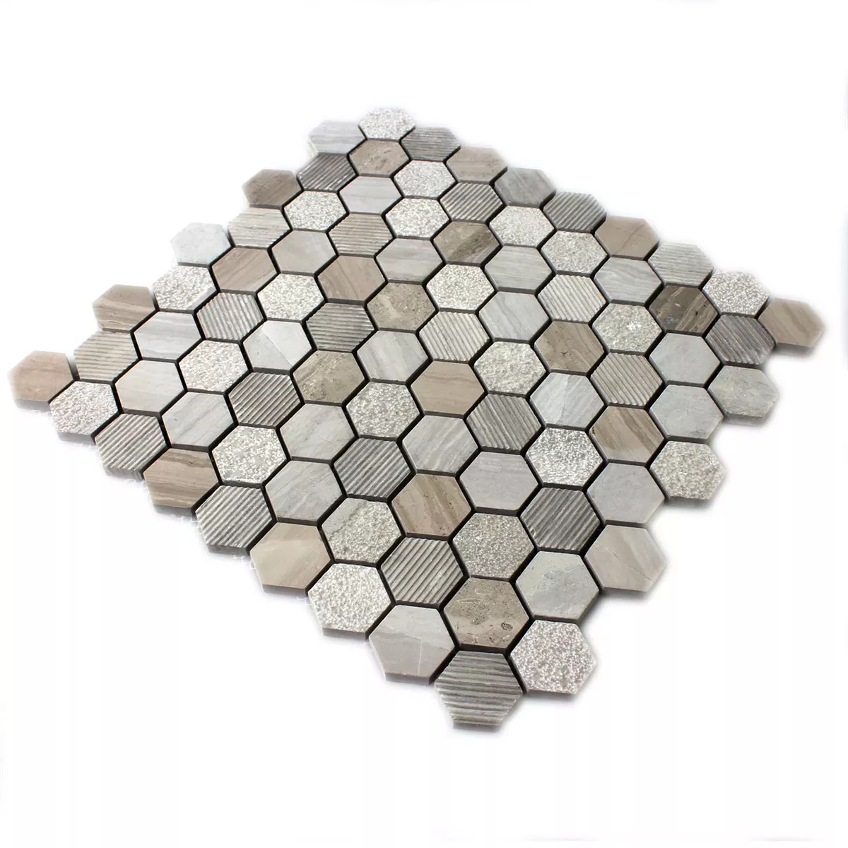 Mosaïque hexagonale marbre naturel gris - Uzège Carrelage Mosaïque hexagonale marbre naturel gris - Uzège Carrelage