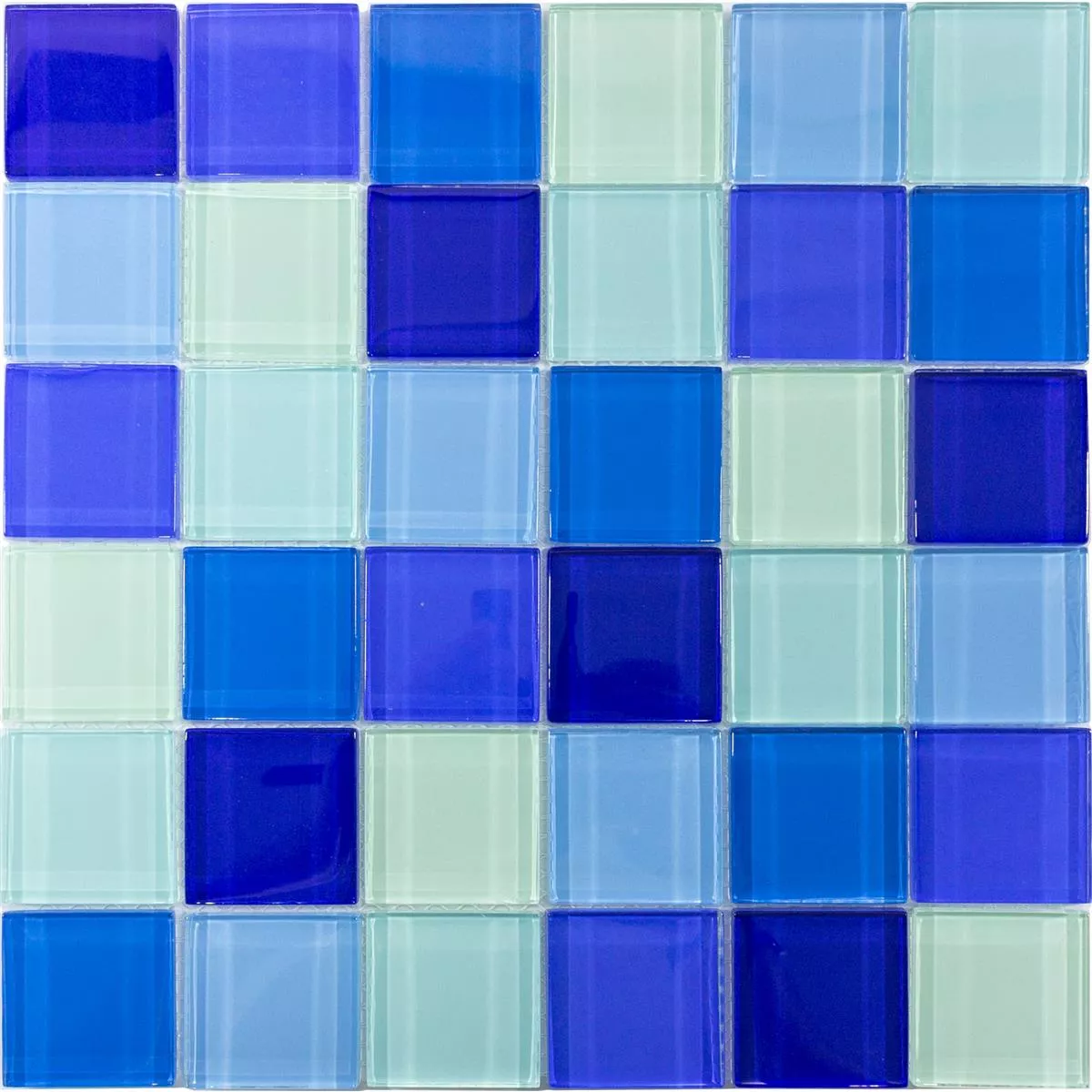 Échantillon Mosaïque En Verre Carrelage Glasgow Bleu Mix