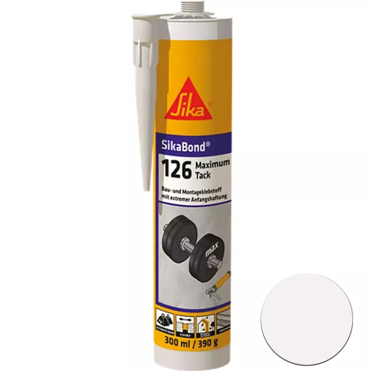 Sikabond-126 Adhésif Élastique Maximum Tack Blanc 300 ml Sikabond-126 Adhésif Élastique Maximum Tack Blanc 300 ml