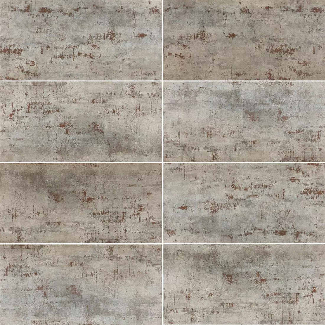Échantillon Carrelage Sol Et Mur Phantom Métaloptique Demi Poli Argent 30x60cm
