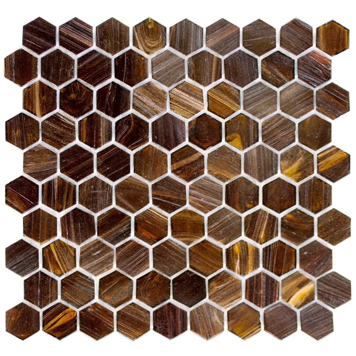 Mosaïque En Verre Carrelage Trend-Vi Hexagonal 270 Brun Foncé Mosaïque En Verre Carrelage Trend-Vi Hexagonal 270 Brun Foncé