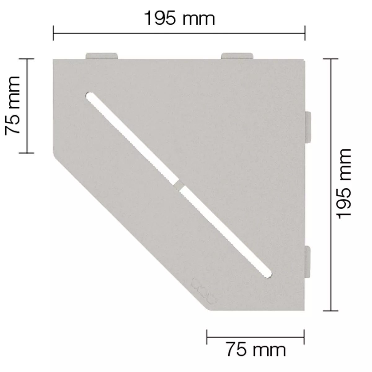 Etagère murale étagère de douche Schlüter 5 angles 19,5x19,5cm Pure