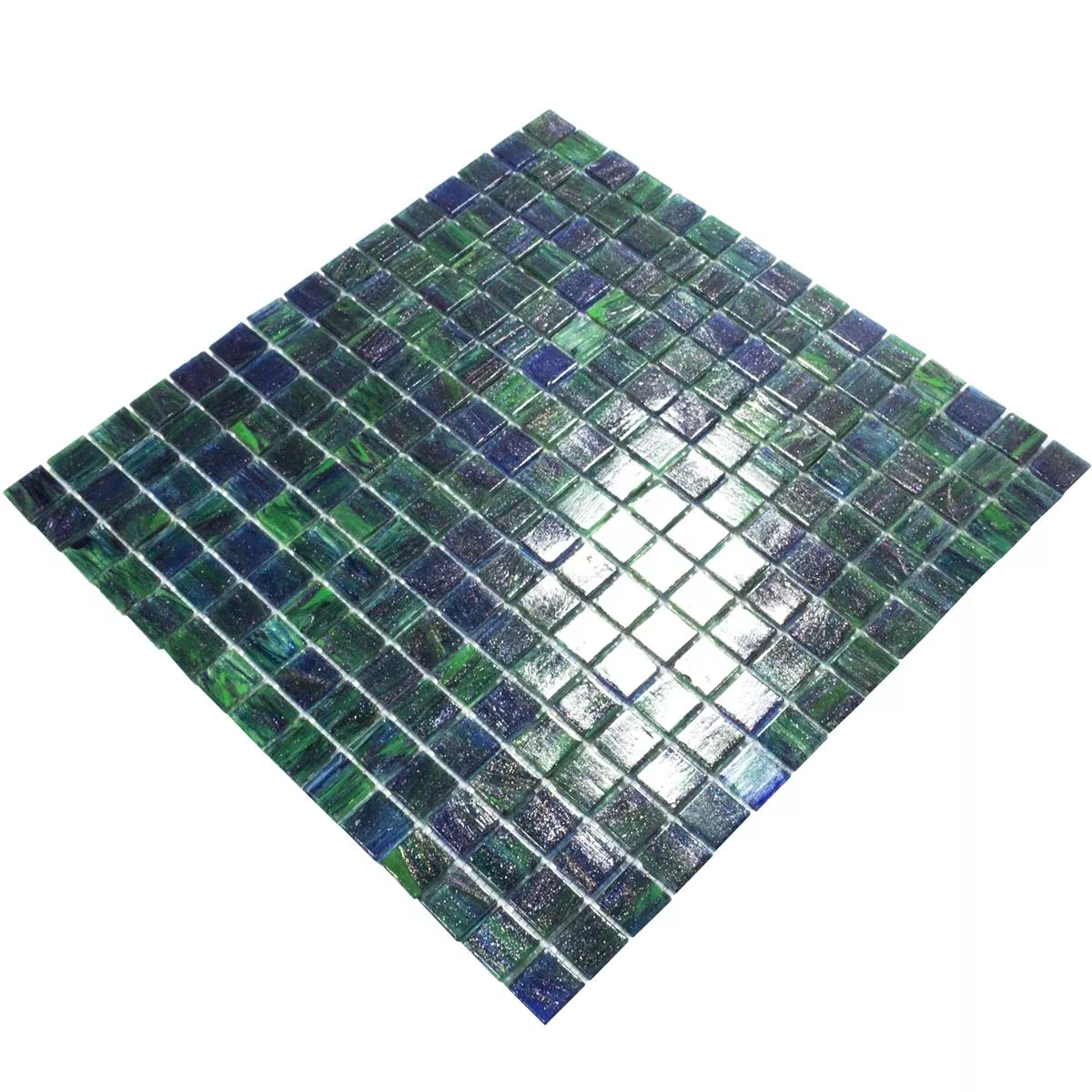 Échantillon Mosaïque En Verre Carrelage Catalina Bleu Vert Mix