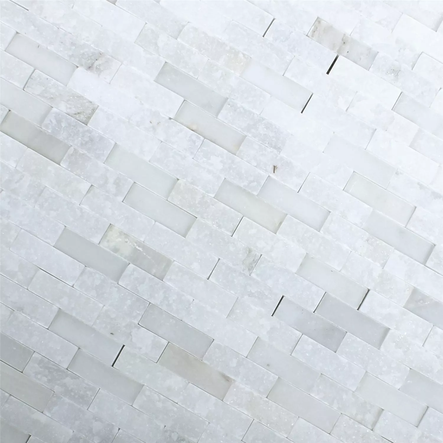 Carrelage Mosaïque Marbre Sirocco Blanc 3D