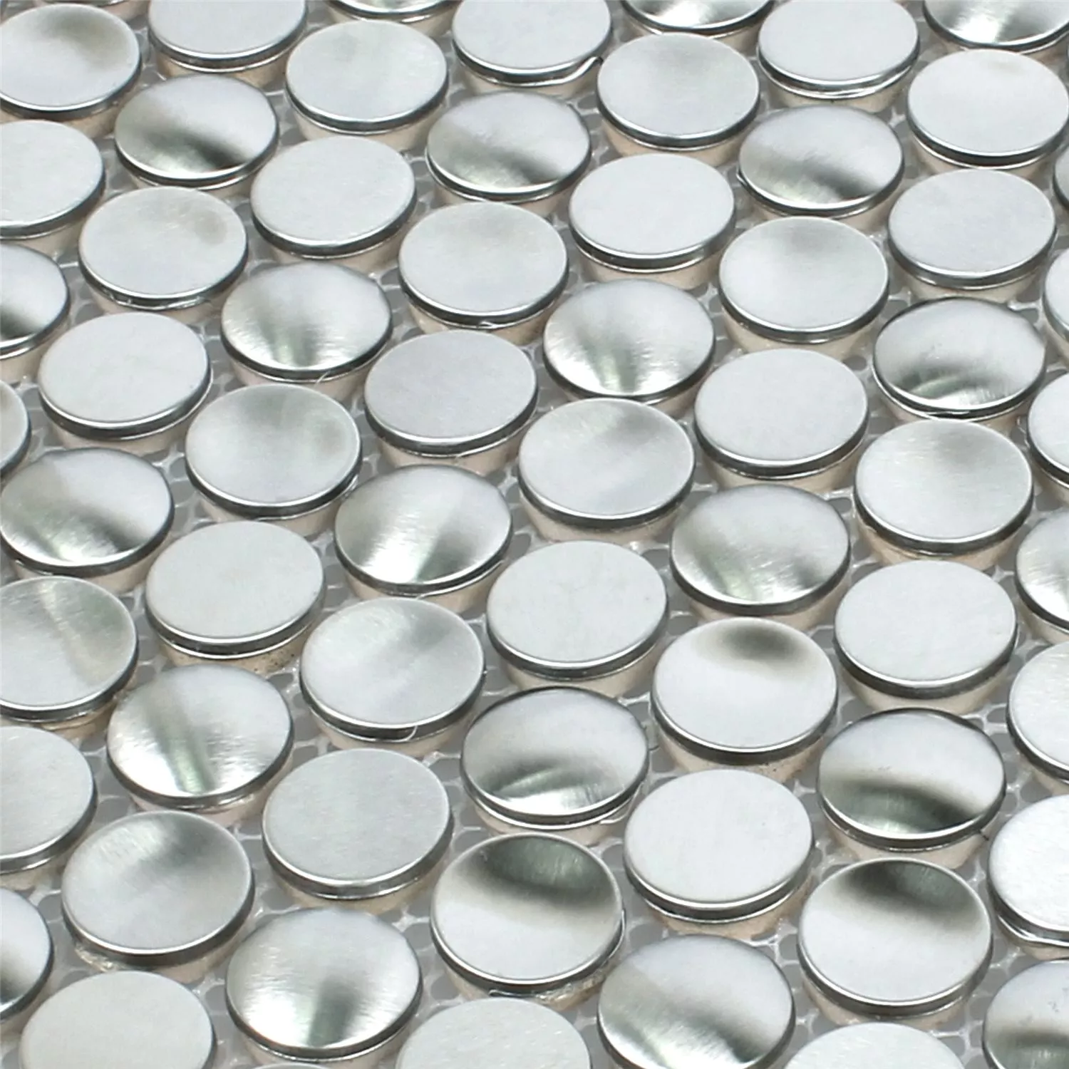 Échantillon Mosaïque Carrelage Acier Inoxydable Celeus Argent Ondulé