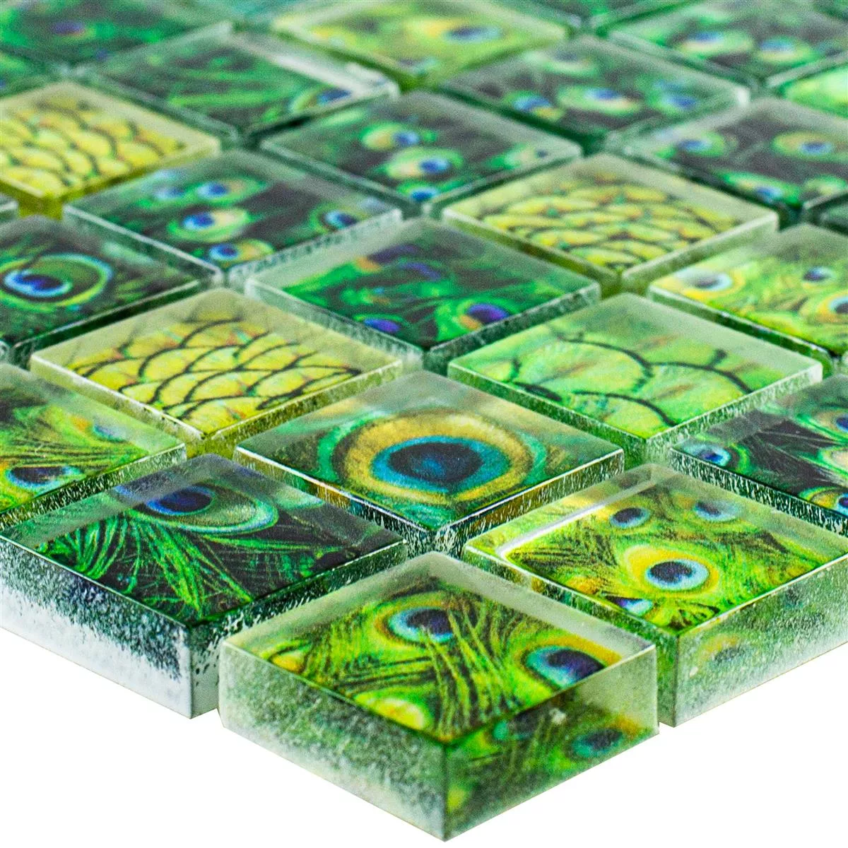 Mosaïque en Verre - MOSANI - MOS78-0504 - Translucide - Cristal - Vert Mat - Beaux-Arts et Loisirs créatifs