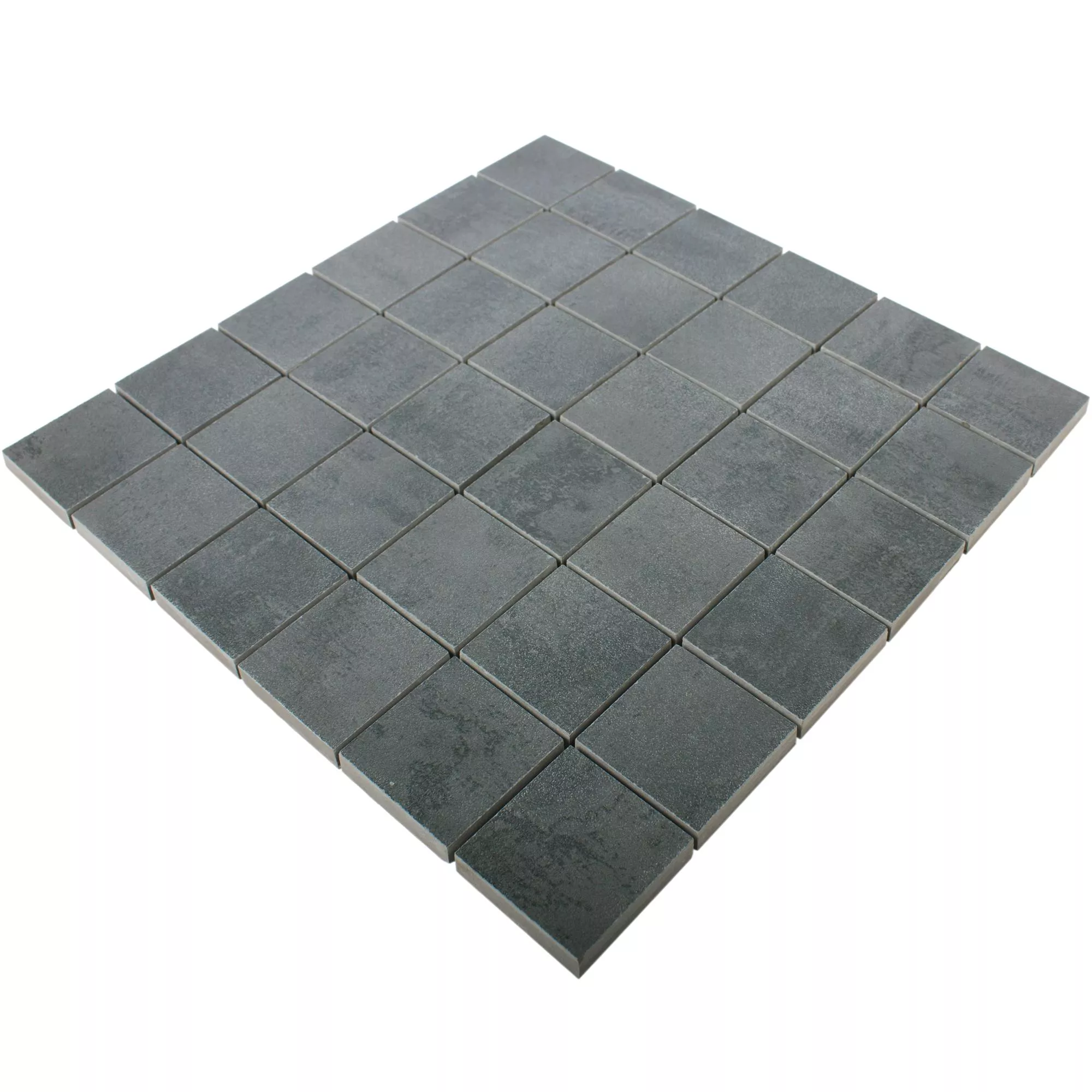 Échantillon Mosaïque Carrelage Madeira Demi Poli Anthracite