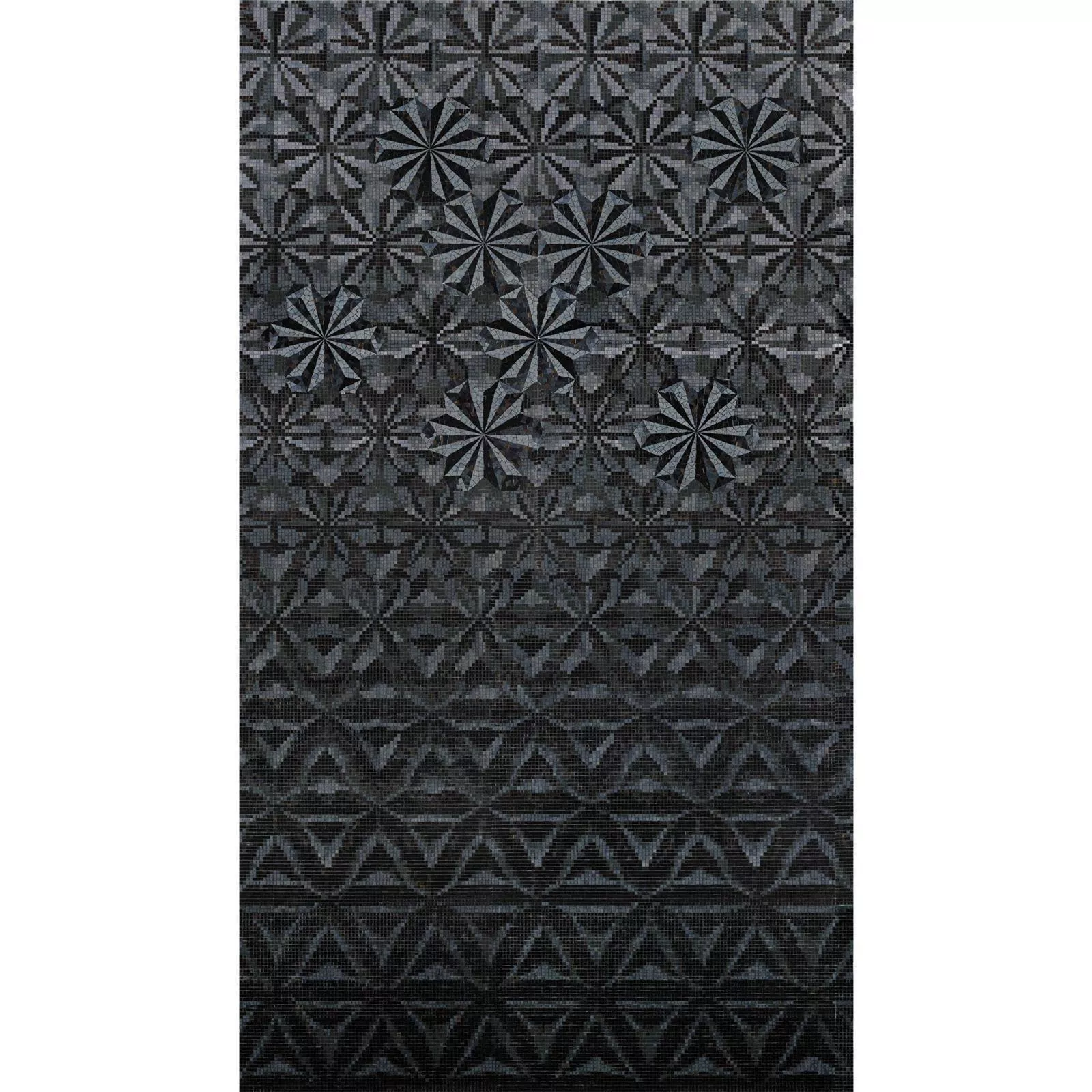 Mosaïque En Verre Image Magicflower Black 130x240cm