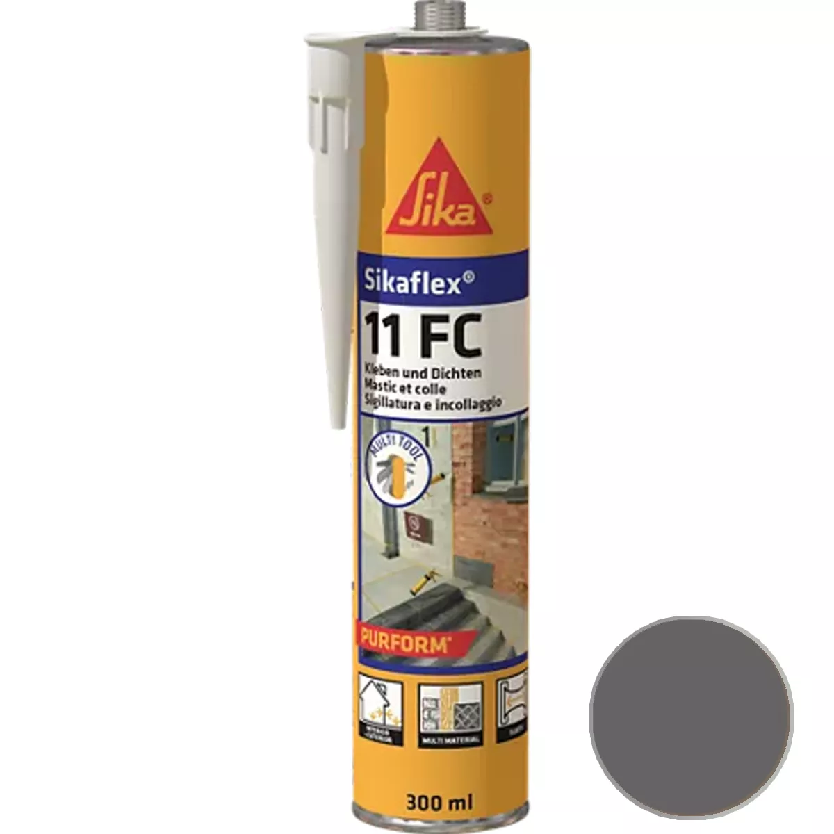 Adhésif et mastic élastique Sikaflex-11 FC Purform gris béton 300 ml Adhésif et mastic élastique Sikaflex-11 FC Purform gris béton 300 ml