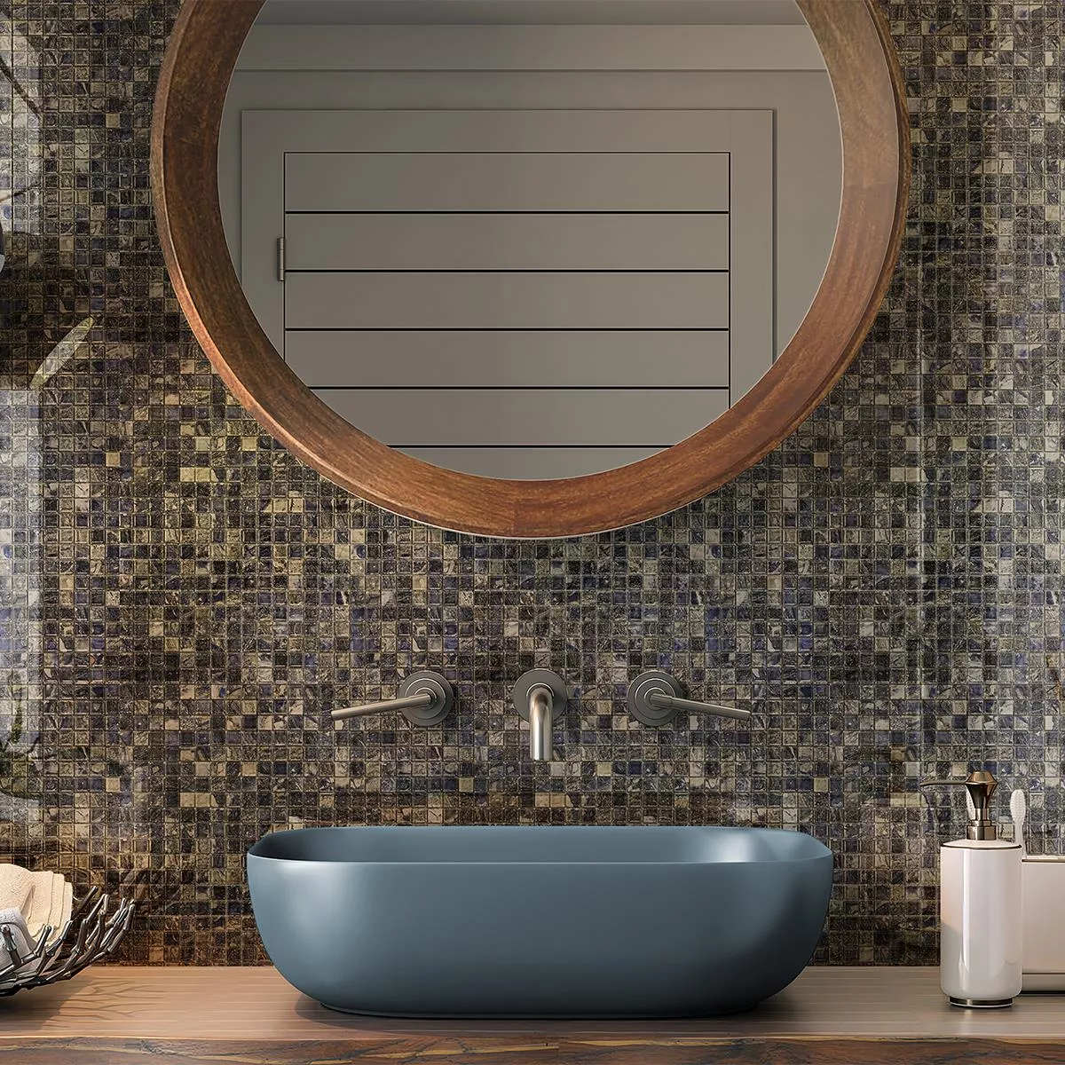 Céramique Mosaïque Carrelage Elysium Marbre Optique Bleu Foncé 12