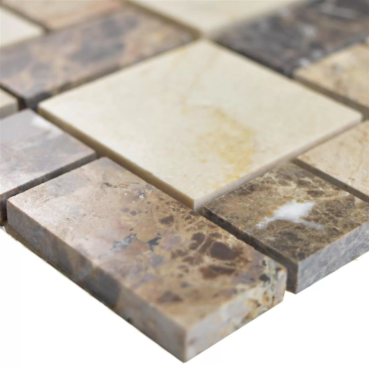 Carreau Mosaïque Travertin Beige Mat – 100x100mm – Pour Salle De Bain, Sol – Neuf En Emballage D'origine