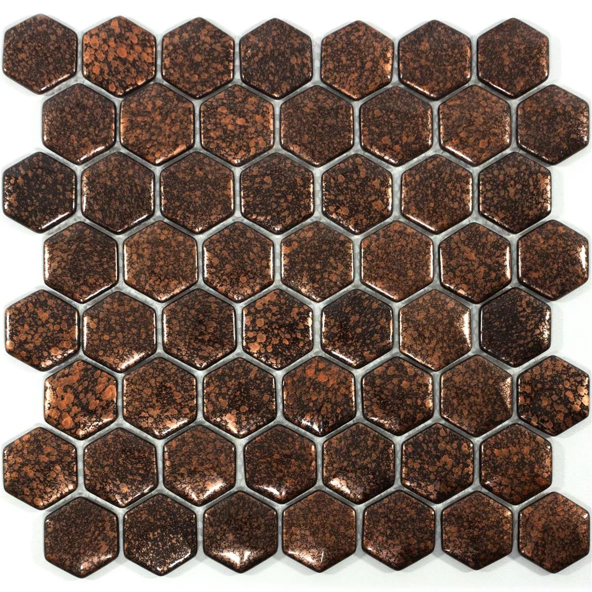 Mosaïque En Verre Carrelage Leopard Hexagone 3D Bronze