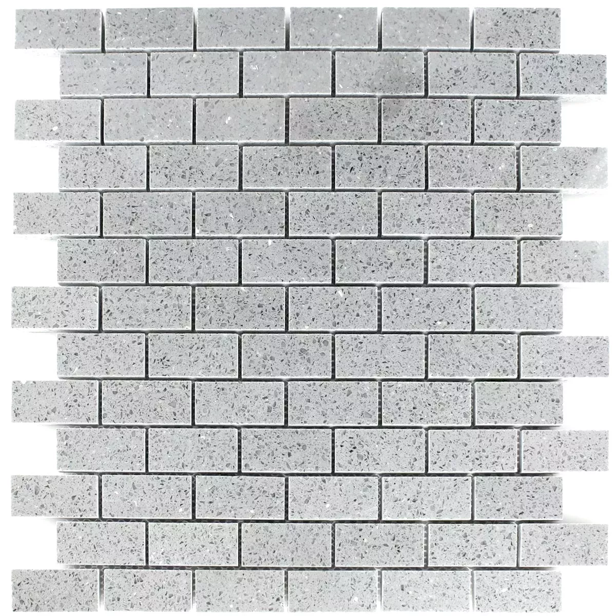 Échantillon Résine Quartz Mosaïque Pierre Carrelage Gris