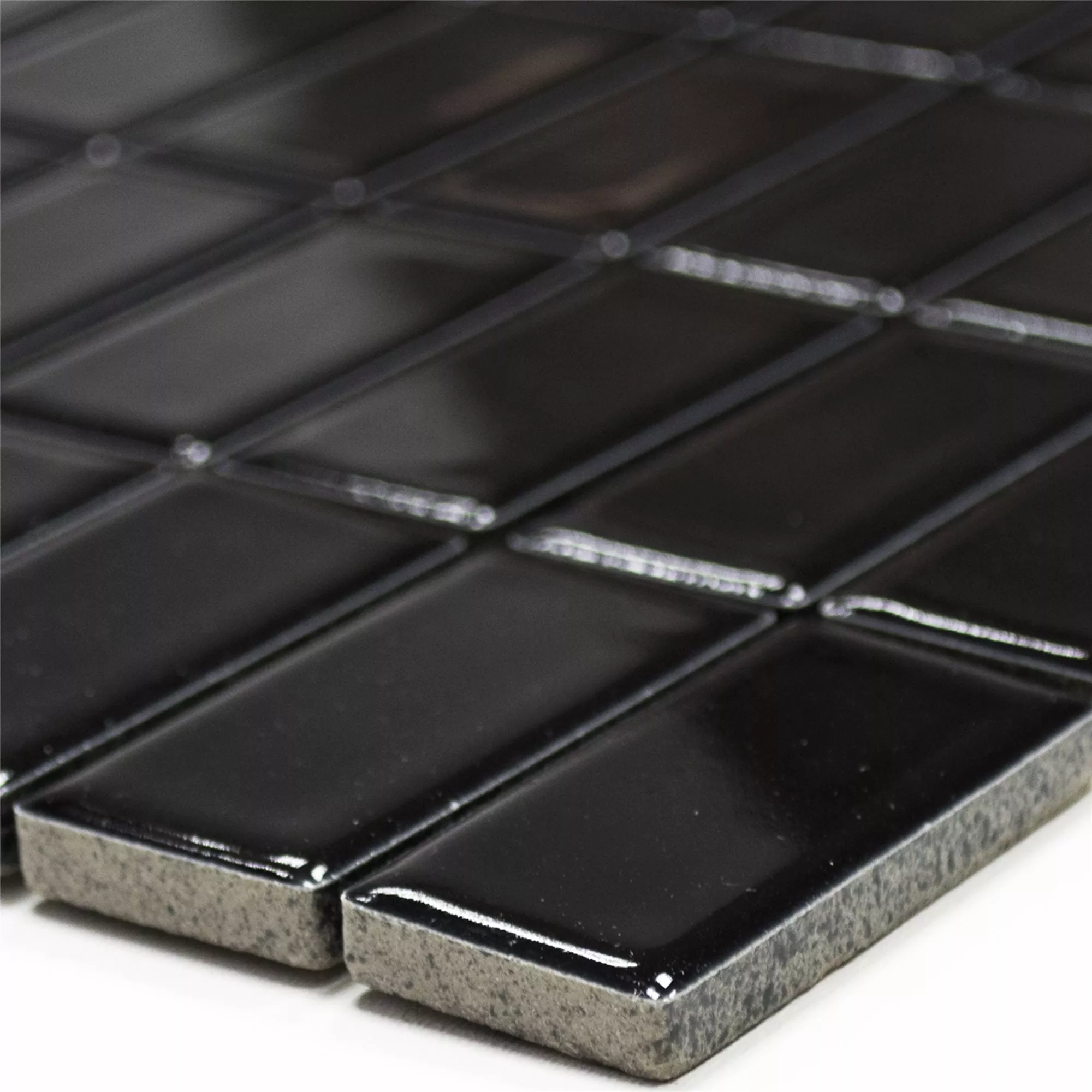 Céramique Mosaïque Carrelage Adrian Noir Brillant Rectangle Céramique Mosaïque Carrelage Adrian Noir Brillant Rectangle