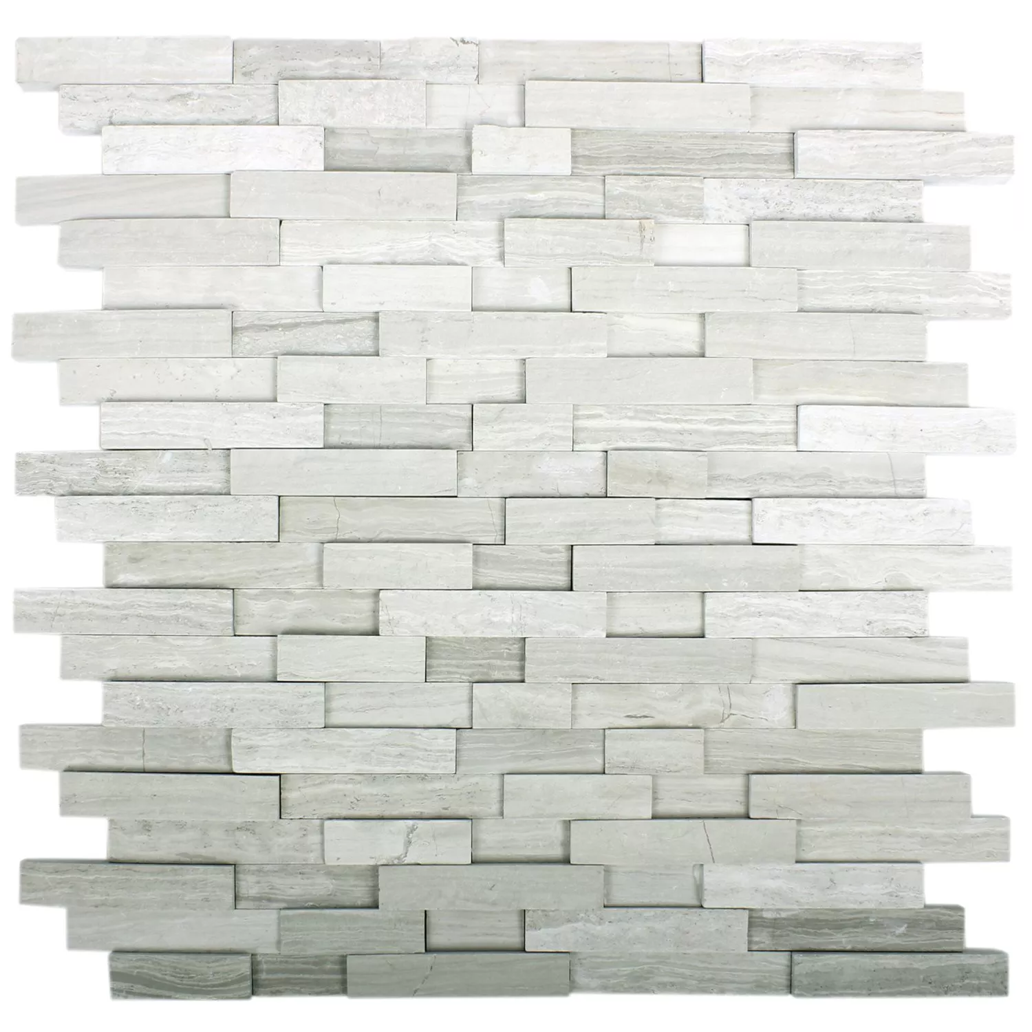 Échantillon Carrelage Mosaïque Marbre Stettin 3D Brick Gris