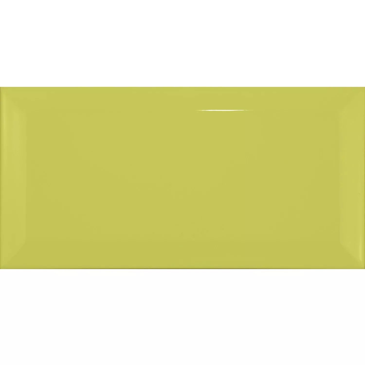 Carrelage métro Vert Brillant 7,5x15 cm Avec Facette Pitcox Pistacho