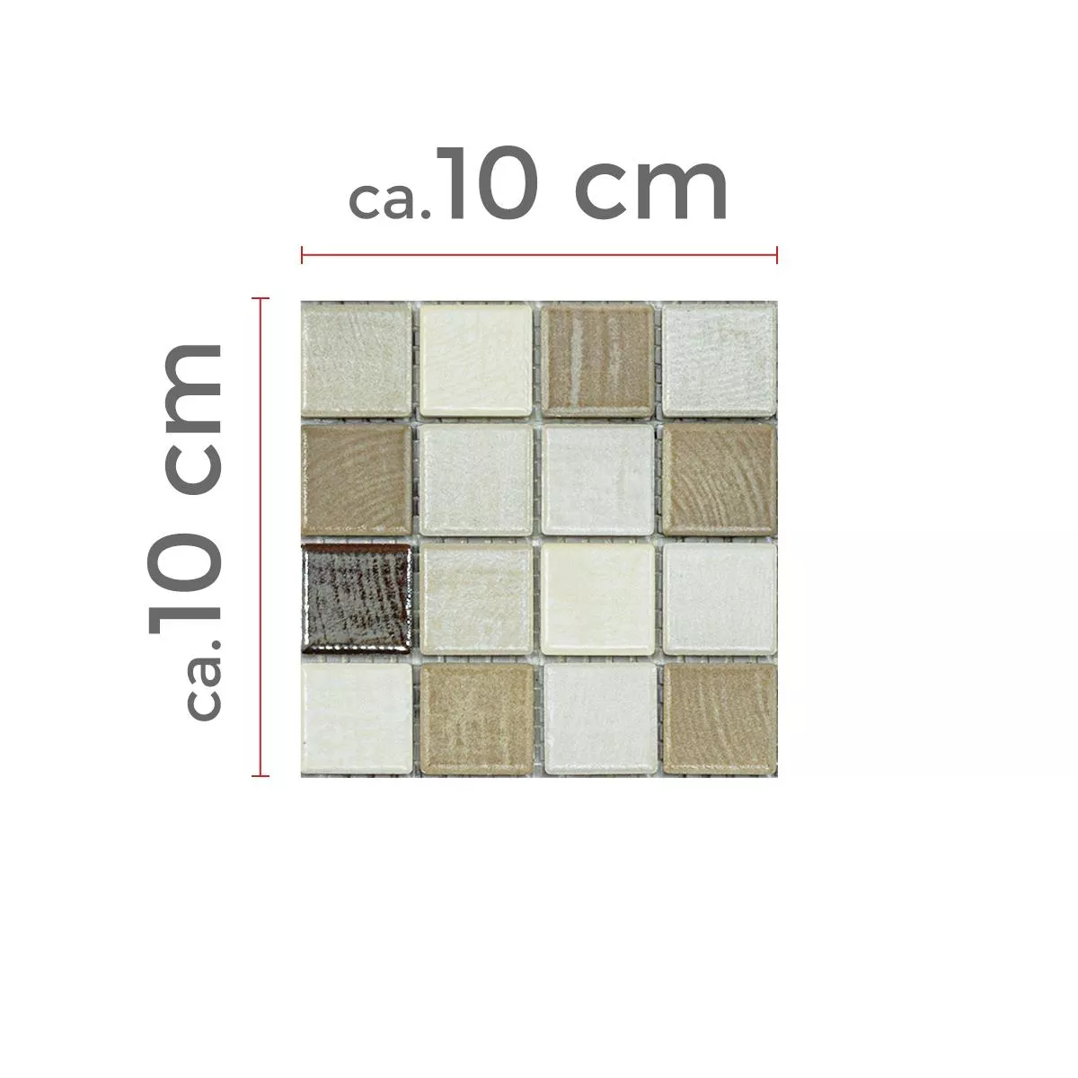 Échantillon Céramique Mosaïque Carrelage Luminara Imitation Bois Brun Argent