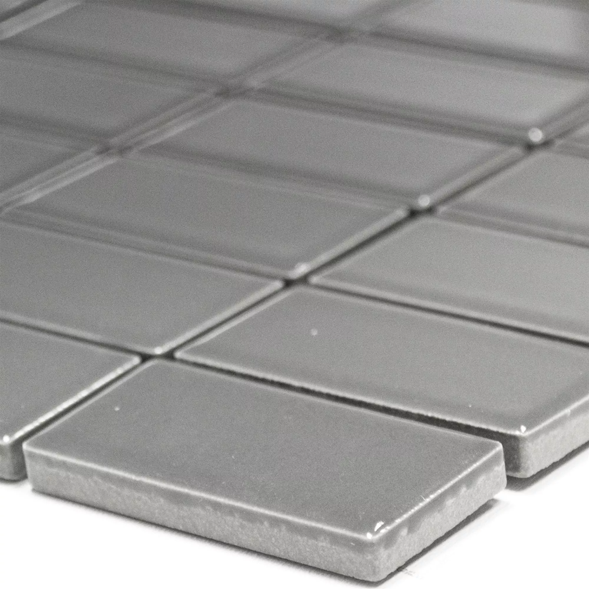 Céramique Mosaïque Carrelage Adrian Gris Mat Rectangle