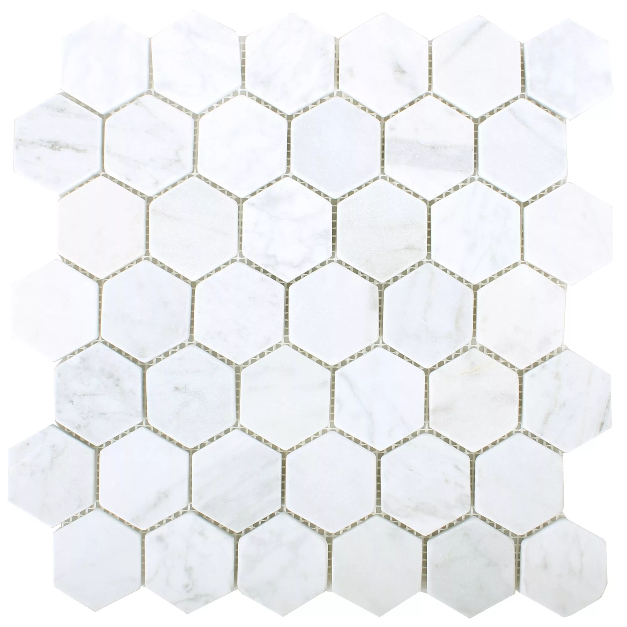 Échantillon Mosaïque Carrelage Marbre Wutach Hexagone Blanc Carrara