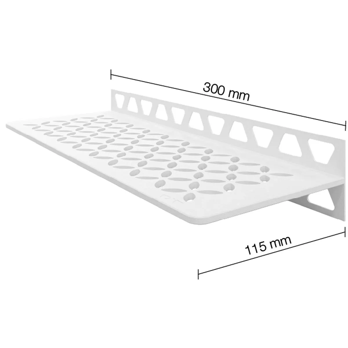 Etagère de douche étagère murale Schlüter rectangle 30x11,5cm floral blanc