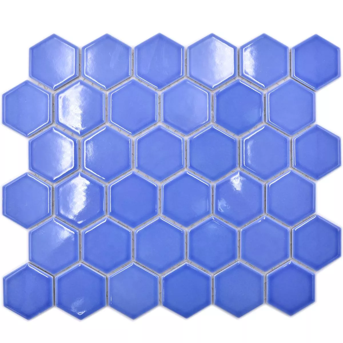 Échantillon de Céramique Mosaïque Salomon Hexagone Bleu Clair H51