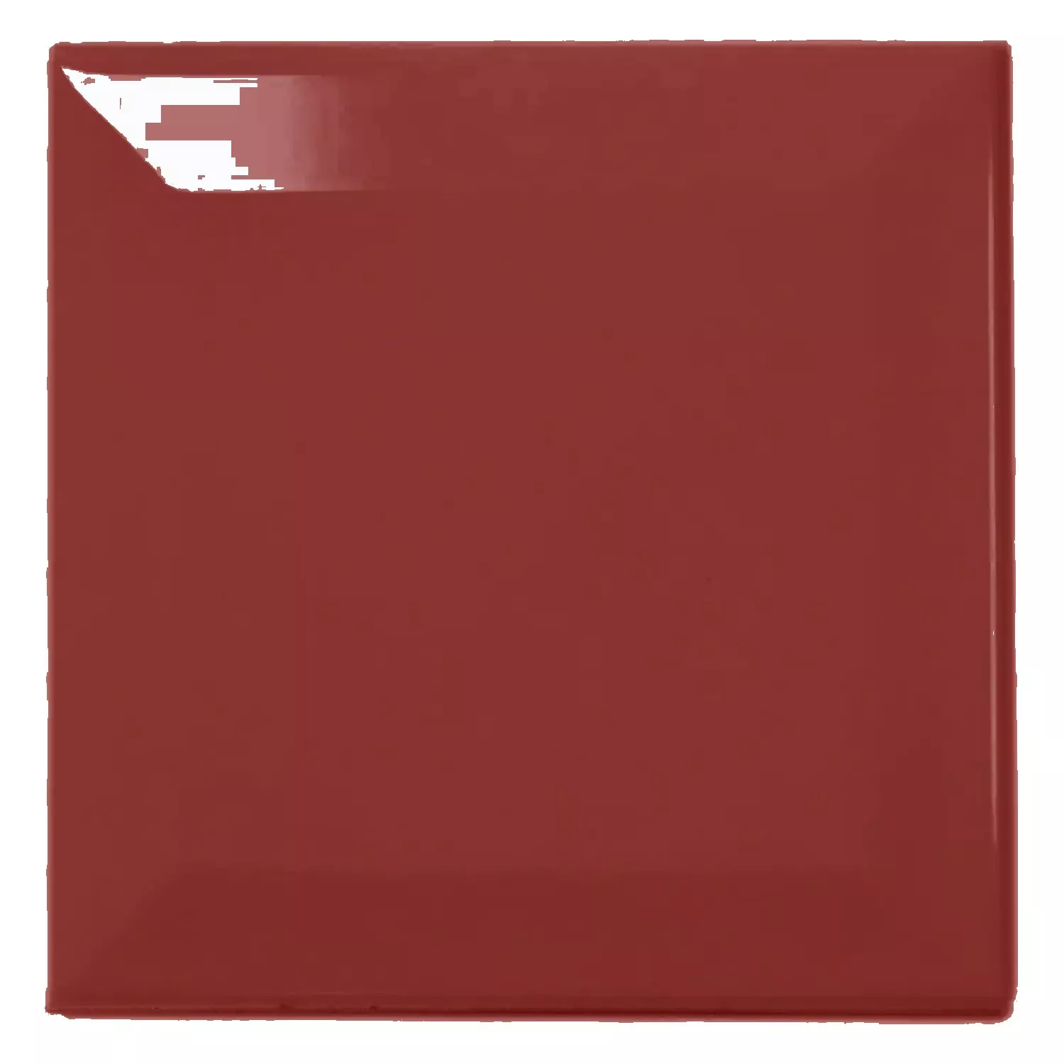 Carrelage métro Rouge Brillant 10x10 cm Avec Facette Catarina Burdeos