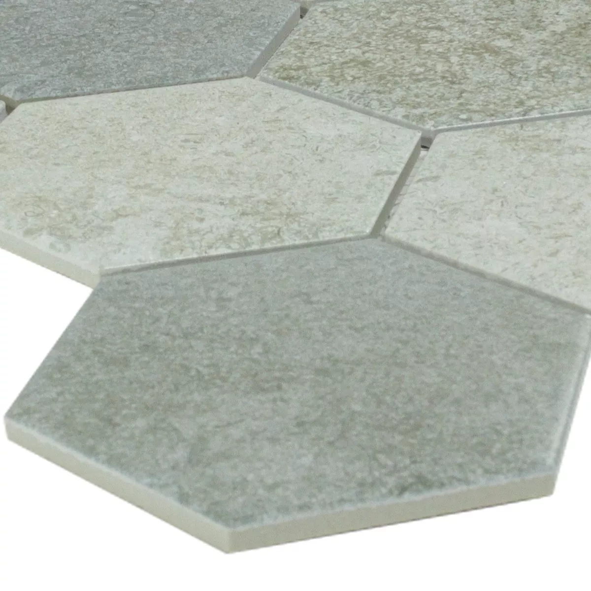 Échantillon Pierre Naturelle Mosaïque Carrelage Hanoi Hexagone Gris