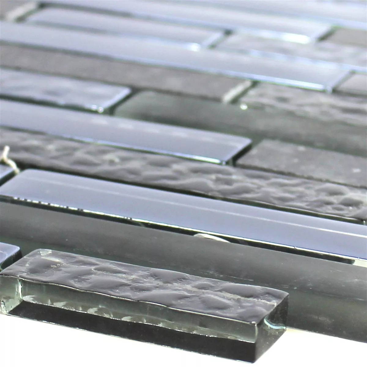 Verre Pierre Acier Inoxydable Mosaïque Wilmont Noir Argent