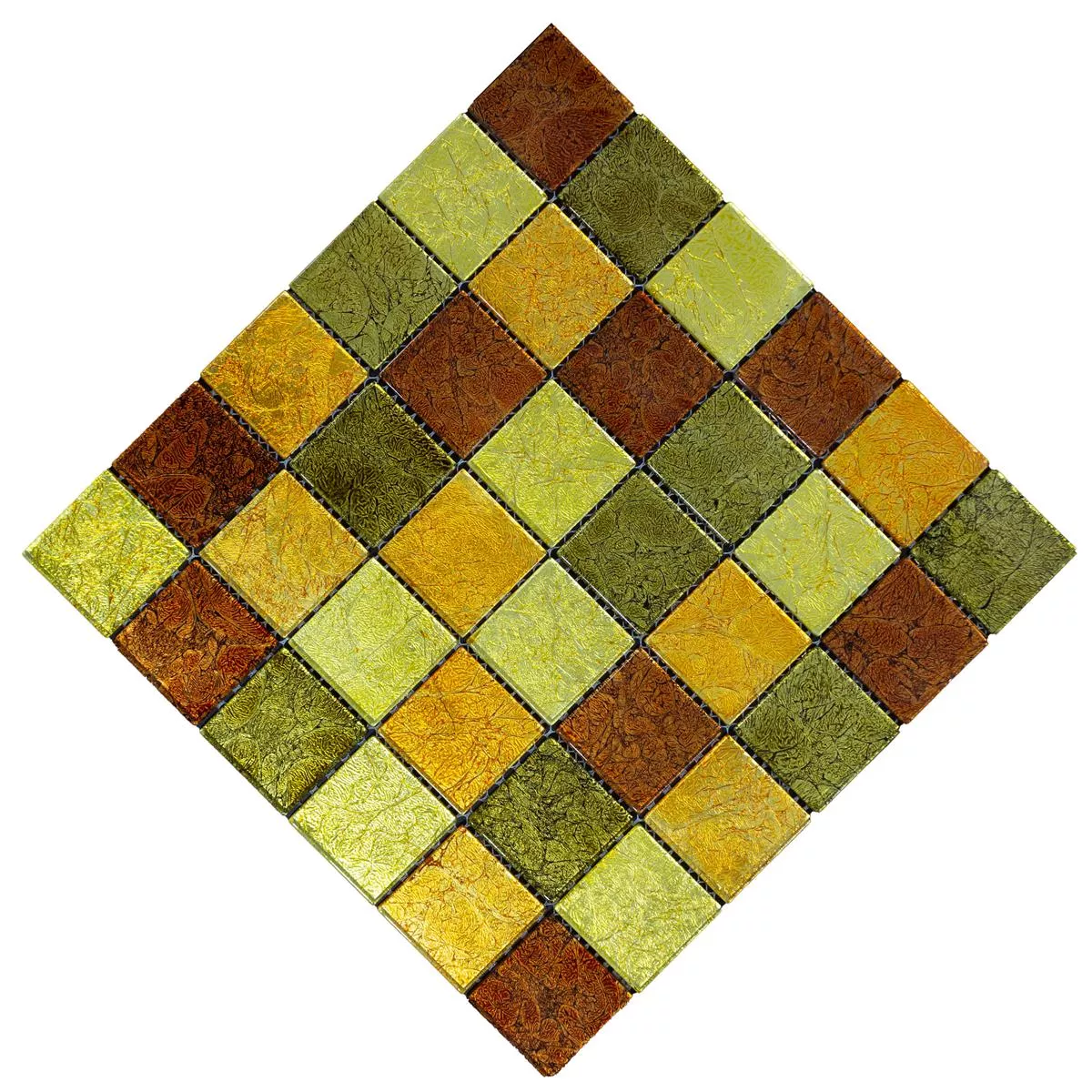 Mosaïque En Verre Carrelage Curlew Jaune Orange Q48 4mm